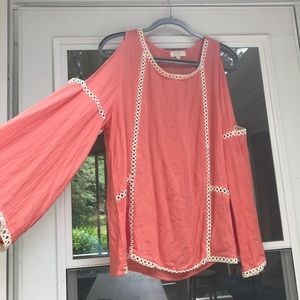 Coral off the shoulder blouse